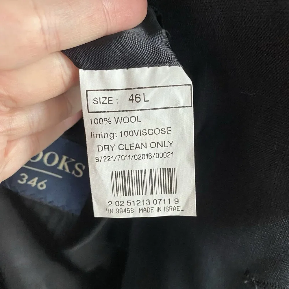 Brooks Brothers 346 Wool Blazer Mens 46L Suit Jacket Sport Coat Navy‎ Blue